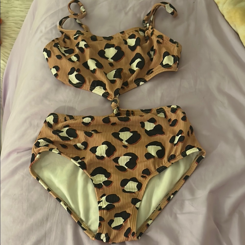 Leopard Print Kids Swim Set